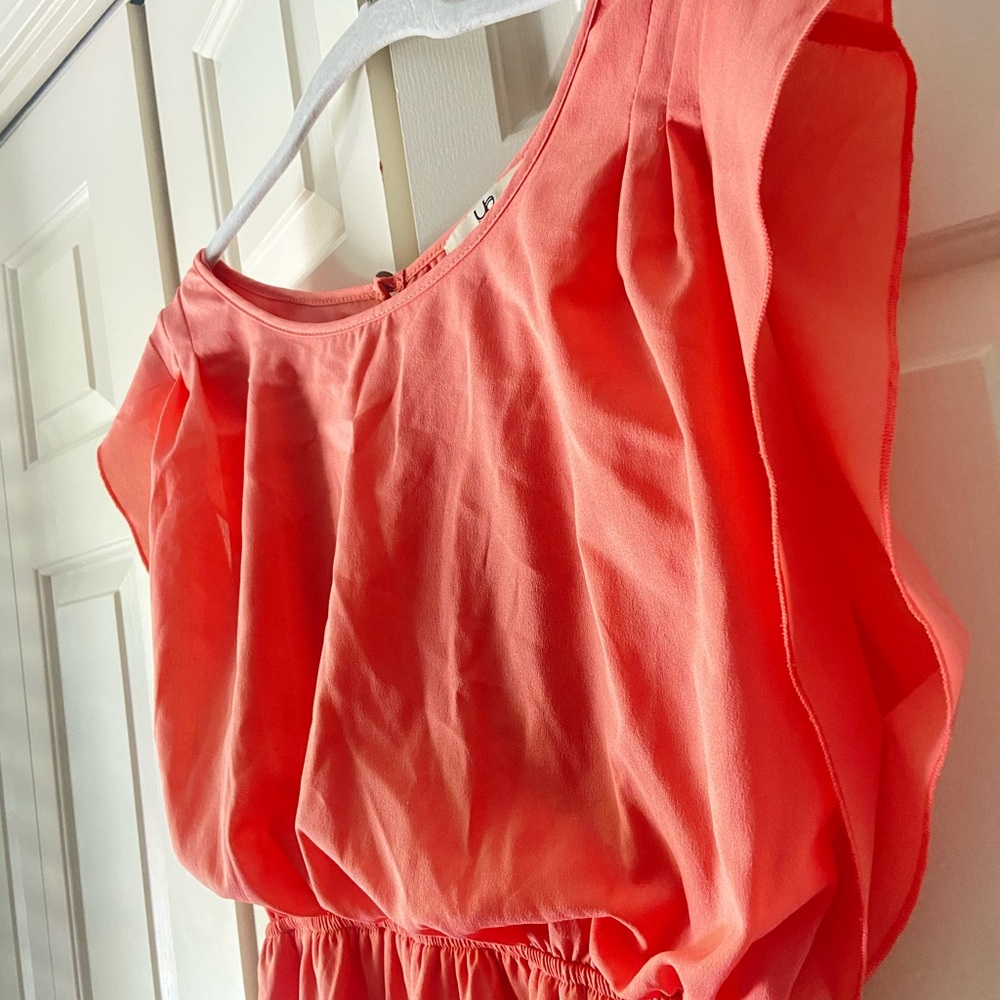 Coral blousy dress